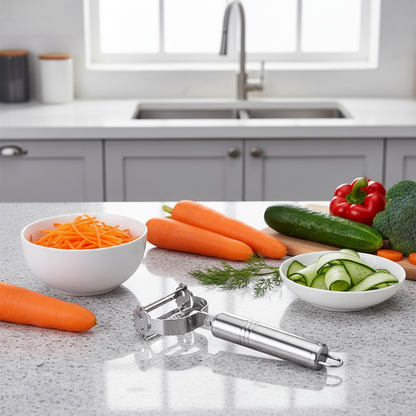 2-in-1 Julienne Vegetable Peeler | Stainless Steel
