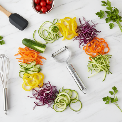 2-in-1 Julienne Vegetable Peeler | Stainless Steel