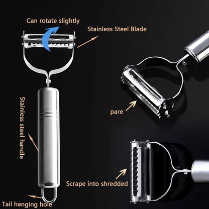 2-in-1 Julienne Vegetable Peeler | Stainless Steel