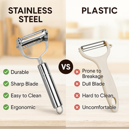 2-in-1 Julienne Vegetable Peeler | Stainless Steel