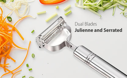 2-in-1 Julienne Vegetable Peeler | Stainless Steel